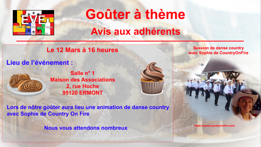 Goûter à thème du 12 mars 2023 - Country on Fire